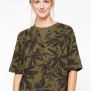 Olive Green Floral Women's Top